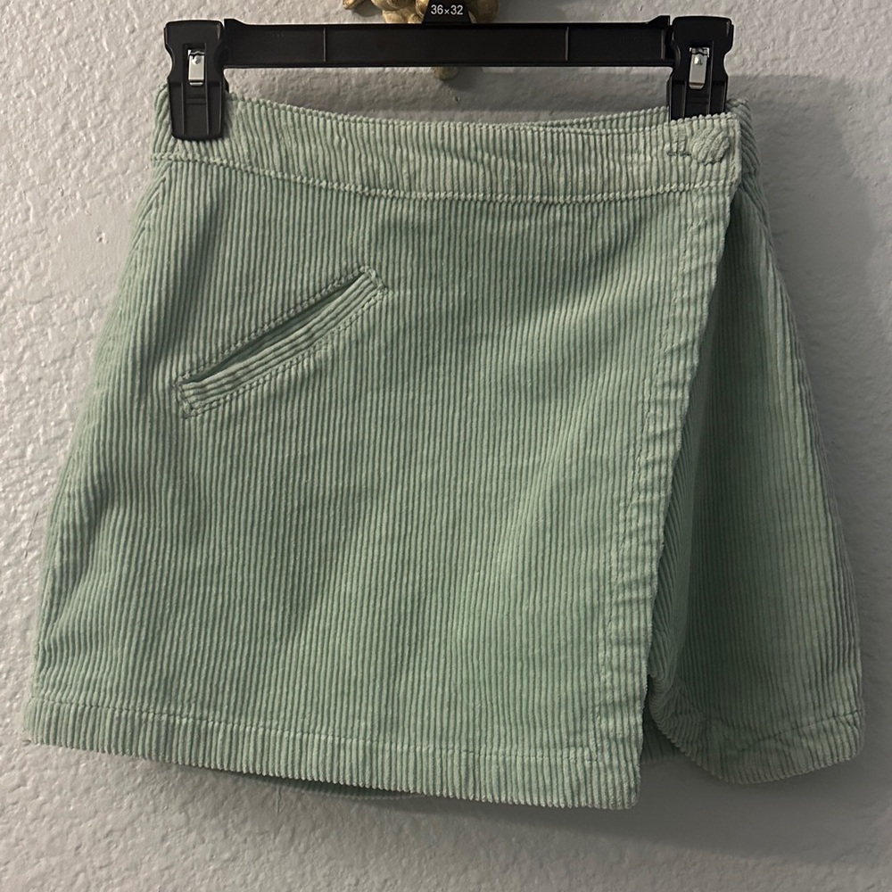 Forever 21 Light Green Corduroy Mini Skirt